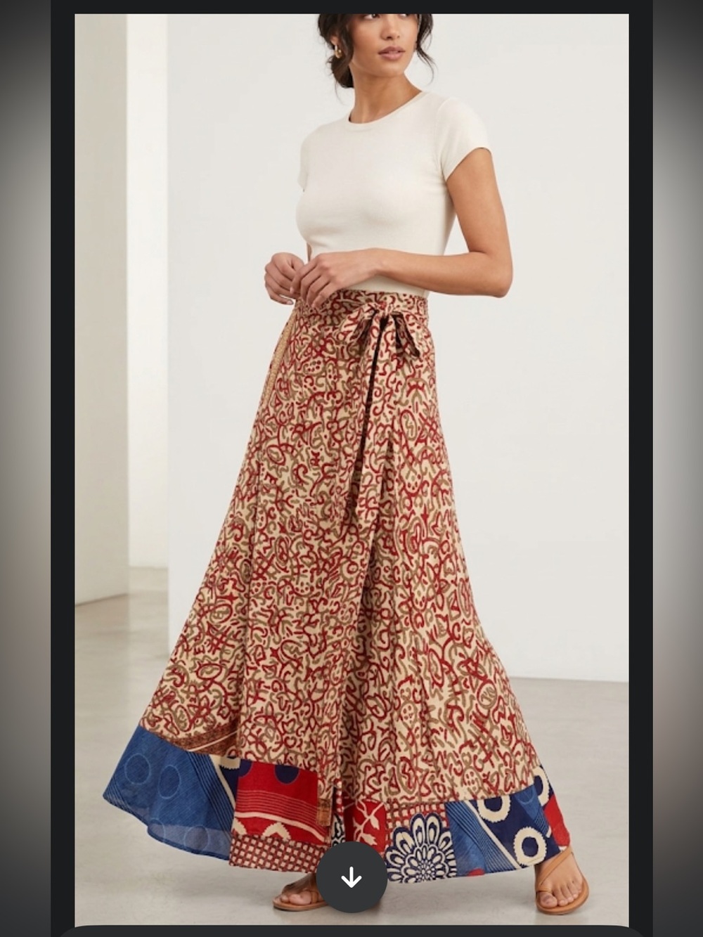 Darn Good Yarn Sari Silk Wrap Skirt Boho Ankle Length Size 4-12